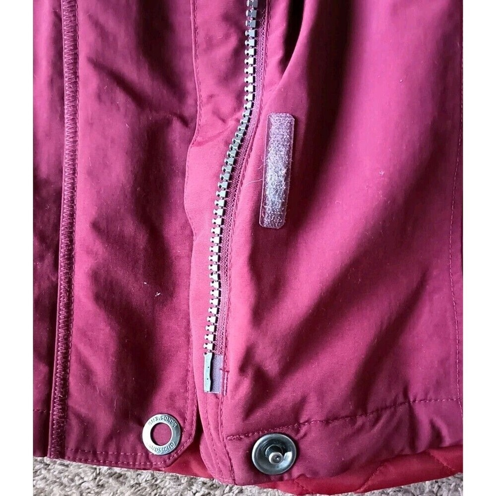 Lands End Squall Hooded Parka Anorak Medium 10/12 Burgundy Red Ski Jacket - Picture 13 of 13